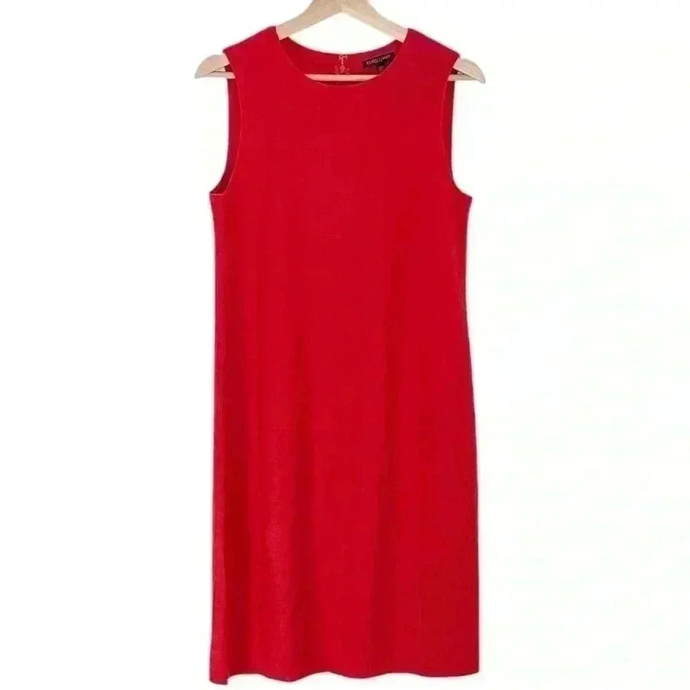 Eileen Fisher Lantern Shift Dress Boiled Wool | Poppy Red | SZ SP